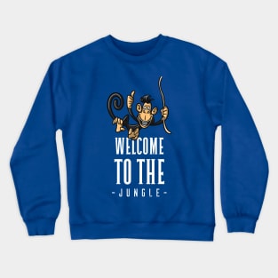 Welcome To The Jungle / Cartoon Monkey Design / Cute Cartoon Chimp / Great Gift For New Colleague / Welcome Gift Crewneck Sweatshirt